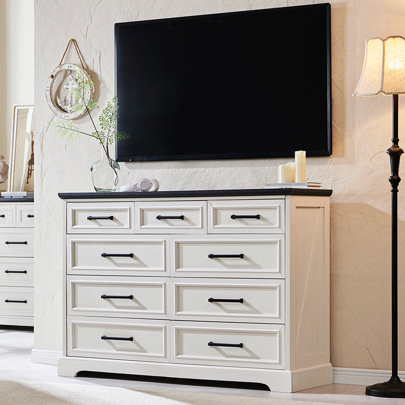 JXQTLINGMU 36 inch Farmhouse 9 Drawer Double Dresser