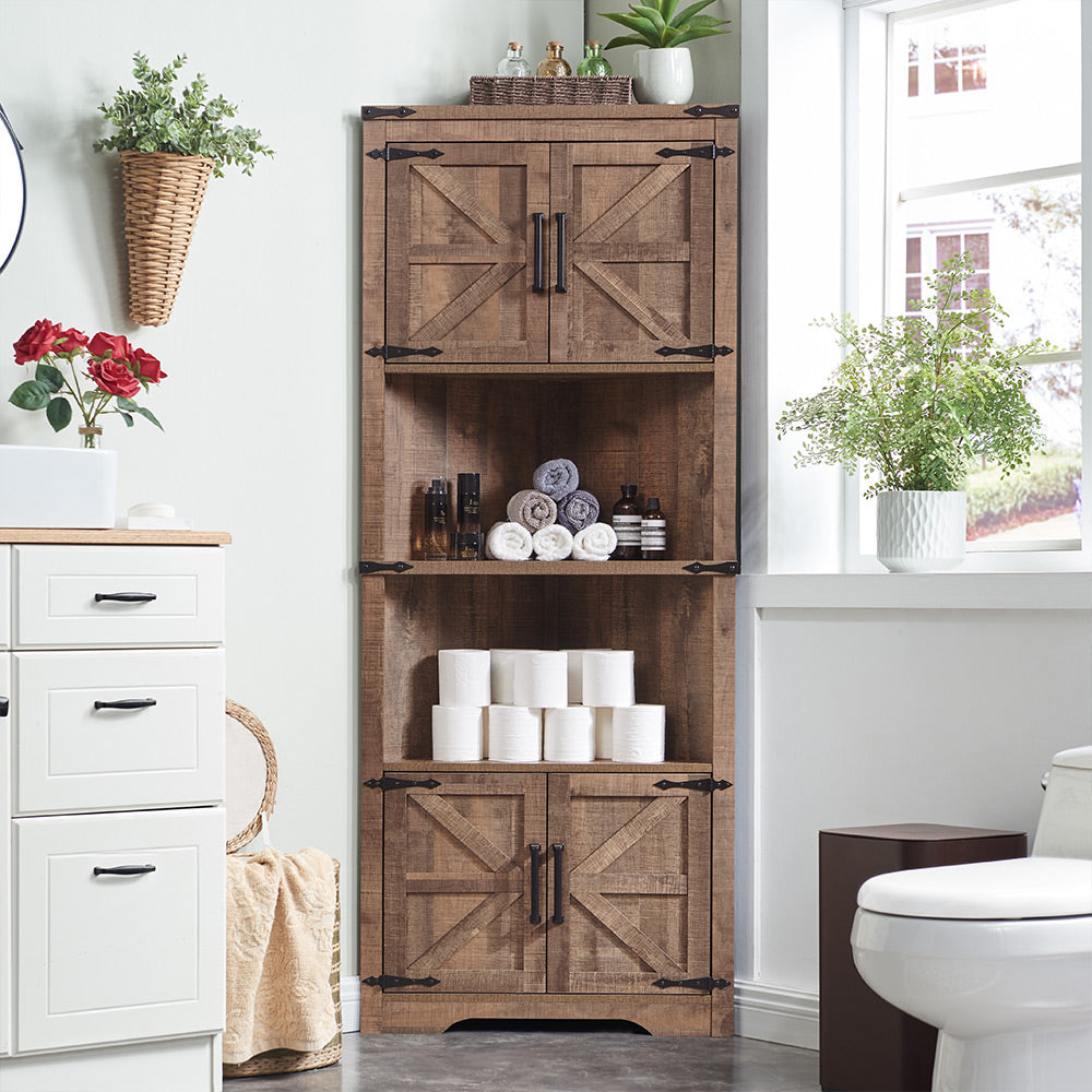 JXQTLINGMU 67 inch Farmhouse Corner Storage Cabinet