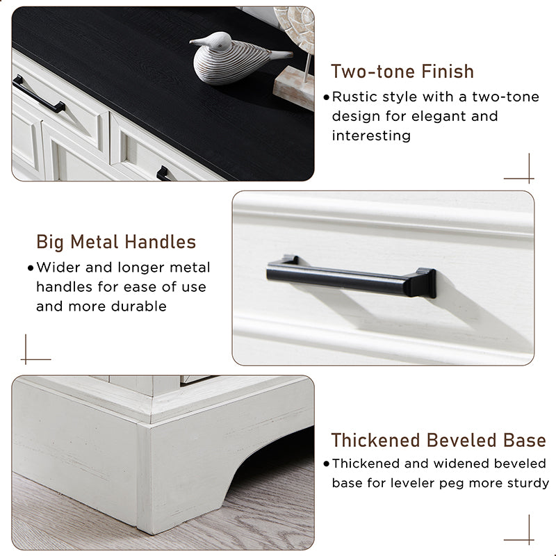 JXQTLINGMU 7 Drawer Dresser, Farmhouse Double Chest of Drawers