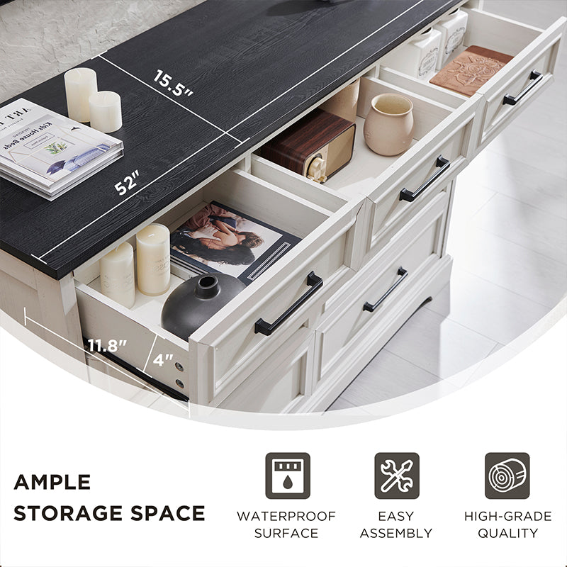 JXQTLINGMU 36 inch Farmhouse 9 Drawer Double Dresser