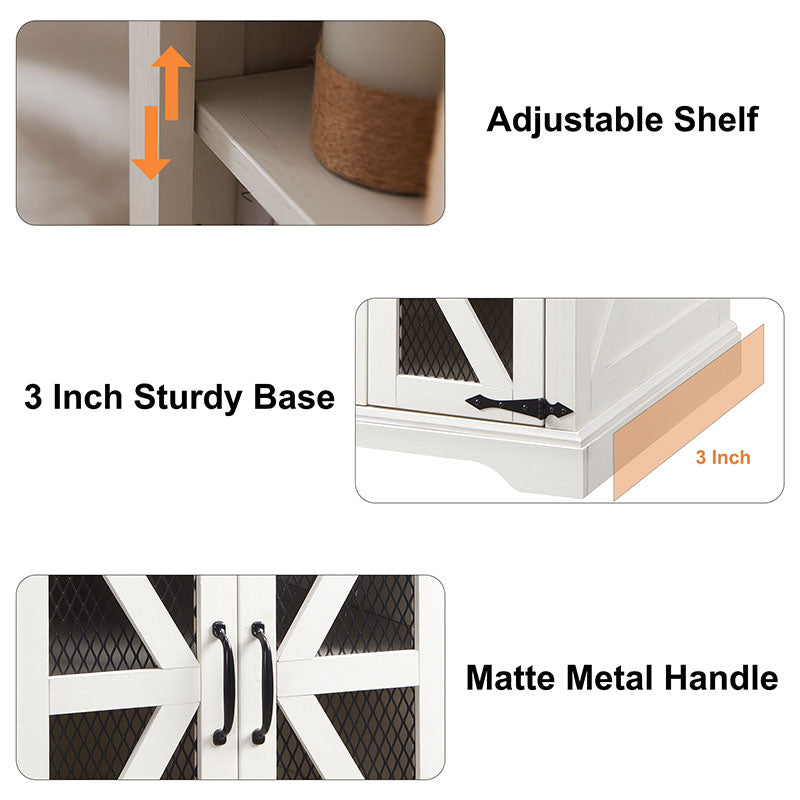 JXQTLINGMU Farmhouse End Table, 24 inch Large Sofa Side Table with Charging Station