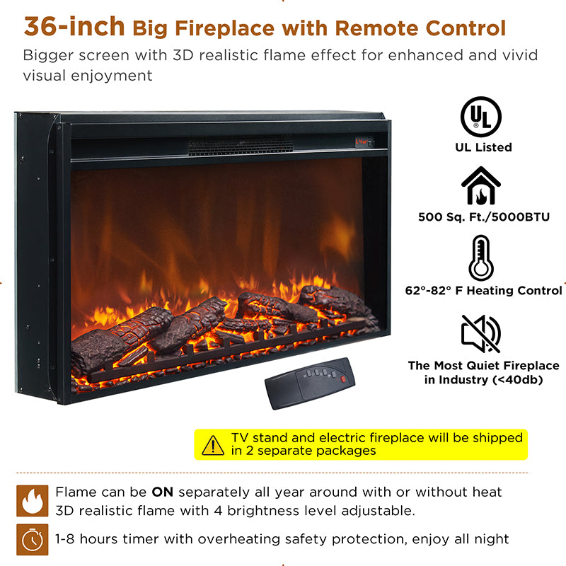 JXQTLINGMU 70 inch Farmhouse Fireplace TV Stand
