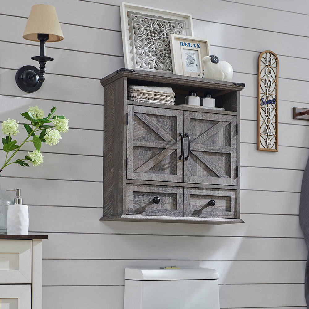 JXQTLINGMU 24 inch Bathroom Wall Cabinet, Farmhouse Medicine Cabinet