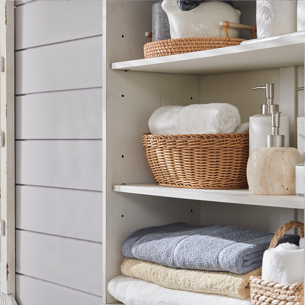 Farmhouse Bathroom Cabinet, 72 inch Tall Bathroom Storage Cabinet with 2 Drawers