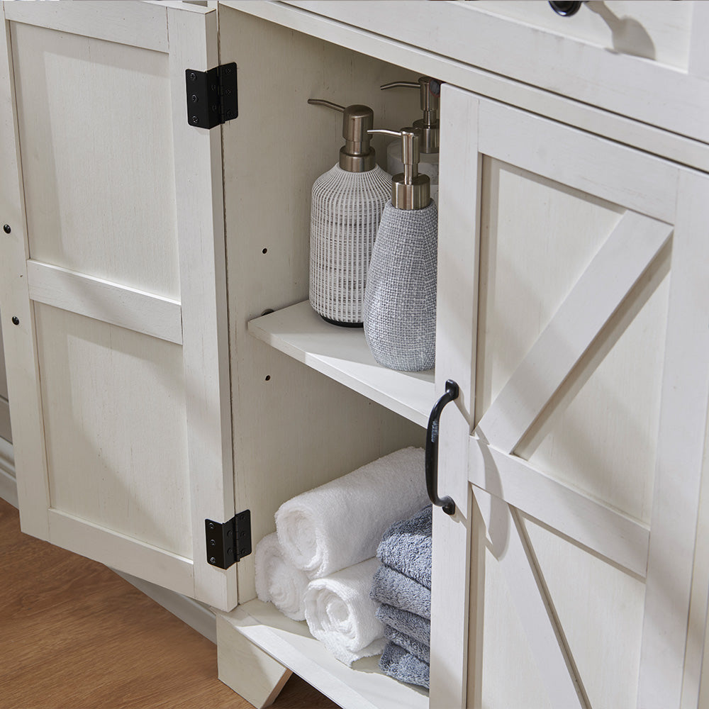 Farmhouse Bathroom Cabinet, 72 inch Tall Bathroom Storage Cabinet with 2 Drawers