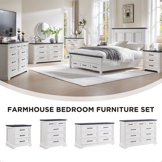 JXQTLINGMU farmhouse bedroom furniture set