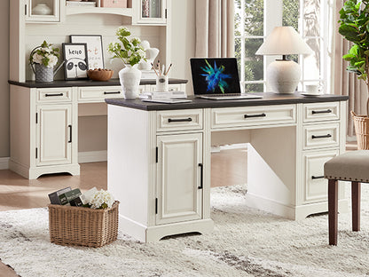 JXQTLINGMU 58 inch Executive Desk, Farmhouse Computer Desk with Drawers