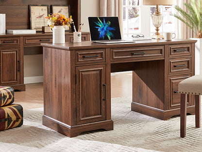 JXQTLINGMU 58 inch Executive Desk, Farmhouse Computer Desk with Drawers
