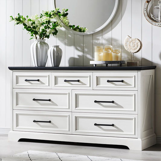 JXQTLINGMU 7 Drawer Dresser, Farmhouse Double Chest of Drawers