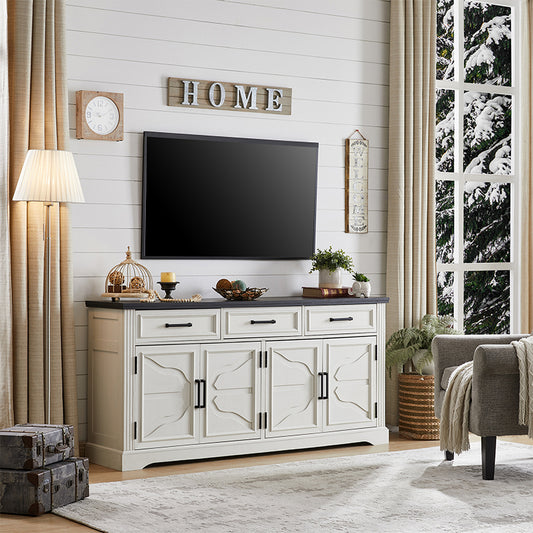JXQTLINGMU 66 inch Farmhouse TV Stand
