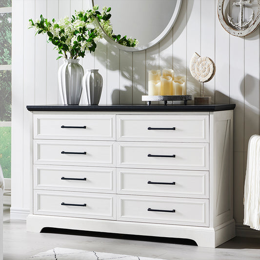 JXQTLINGMU 52 inch Farmhouse 8 Drawers Double Dresser