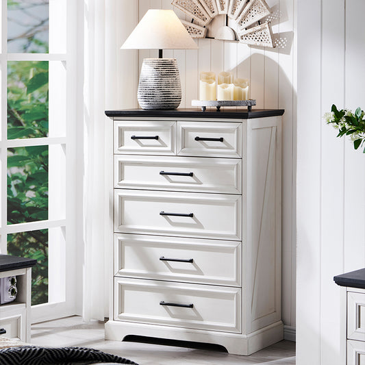 JXQTLINGMU 44 inch Farmhouse 6 Drawer Chest