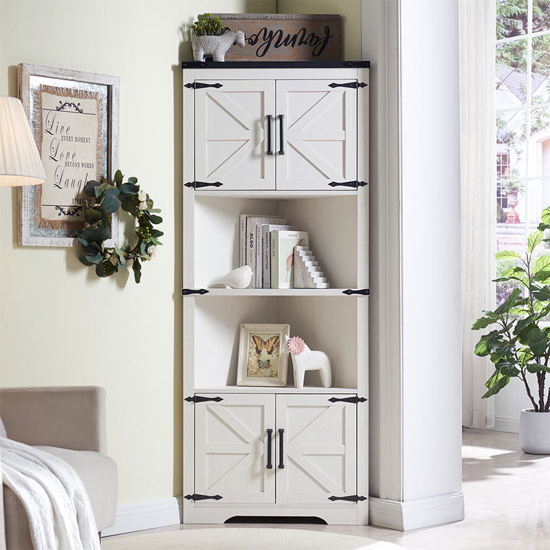 JXQTLINGMU 67 inch Farmhouse Corner Storage Cabinet