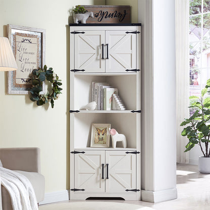 JXQTLINGMU 67 inch Farmhouse Corner Storage Cabinet