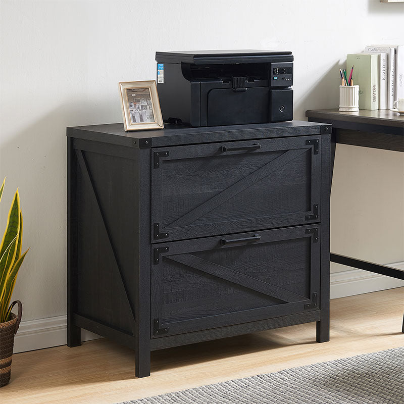 JXQTLINGMU 2 Drawer Farmhouse File Cabinet with Lock