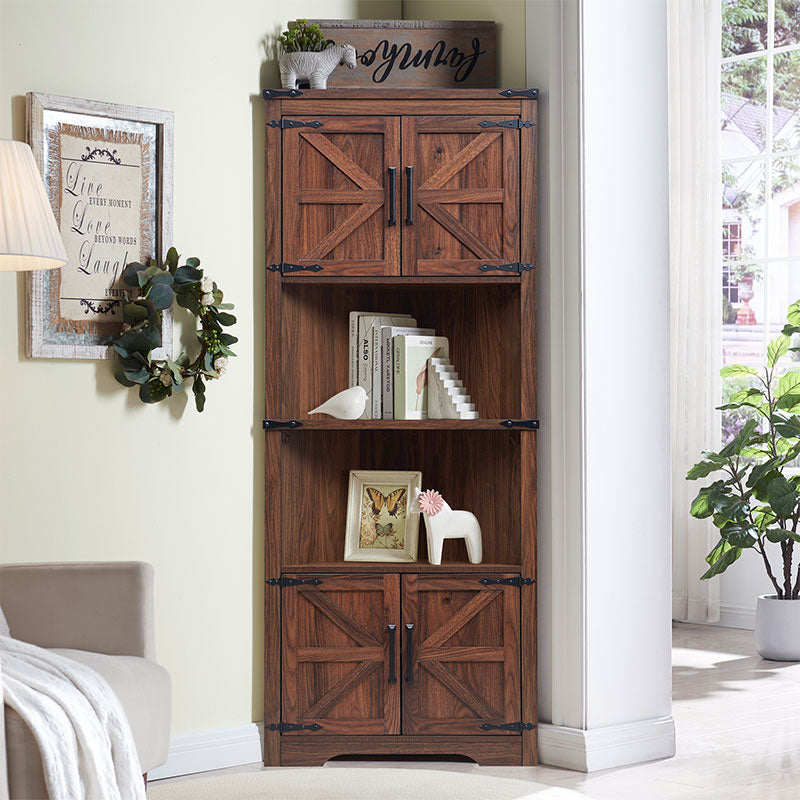 JXQTLINGMU 67 inch Farmhouse Corner Storage Cabinet