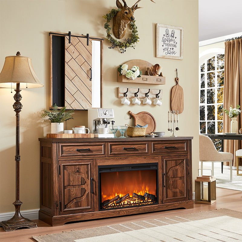 JXQTLINGMU 66 inch Farmhouse TV Stand
