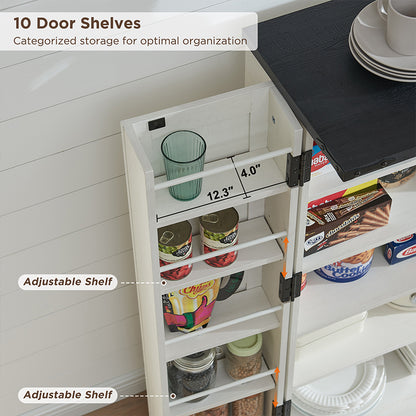 JXQTLINGMU 47 inch Kitchen Pantry, Farmhouse Storage Cabinet with Barn Door