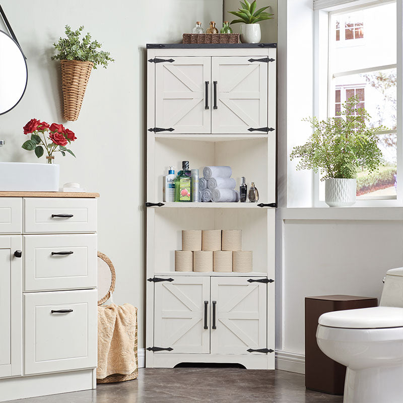 JXQTLINGMU 67 inch Farmhouse Corner Storage Cabinet