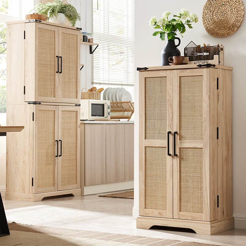 JXQTLINGMU 47 inch Kitchen Pantry, Farmhouse Storage Cabinet with Barn Door