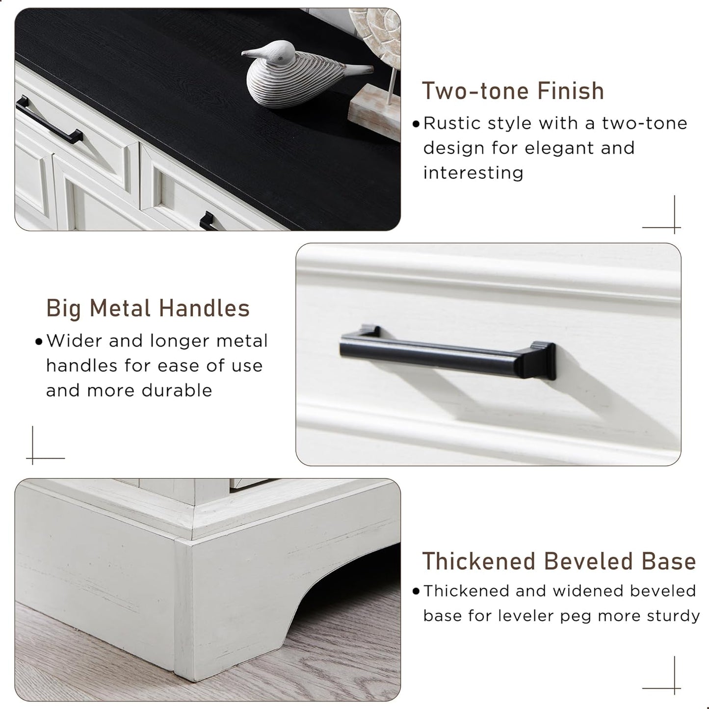 7 Drawer Dresser for Bedroom, Farmhouse Rustic Wood Dresser Chest of Wide Drawers for Living Room