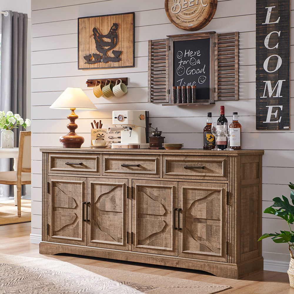 JXQTLINGMU 66 inch Farmhouse TV Stand