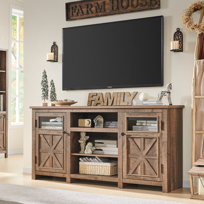 JXQTLINGMU Farmhouse TV Stand, Rustic TV Console