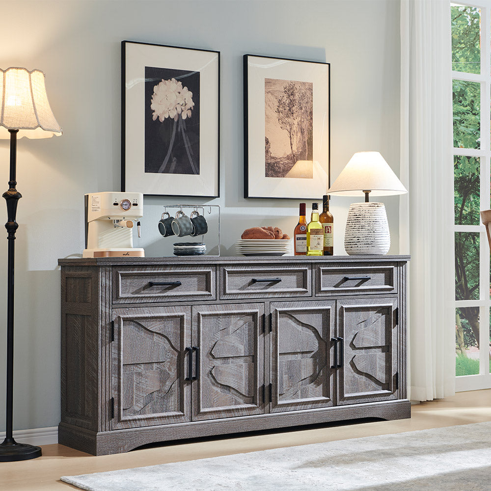 JXQTLINGMU 66 inch Farmhouse TV Stand