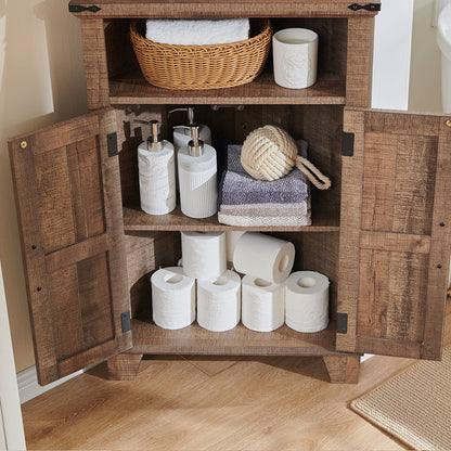 JXQTLINGMU Corner Bathroom Cabinet, Farmhouse Small Corner Cabinet with Barn Door