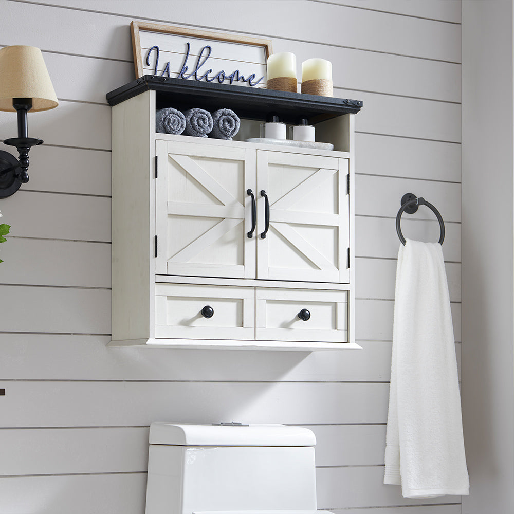 JXQTLINGMU 24 inch Bathroom Wall Cabinet, Farmhouse Medicine Cabinet