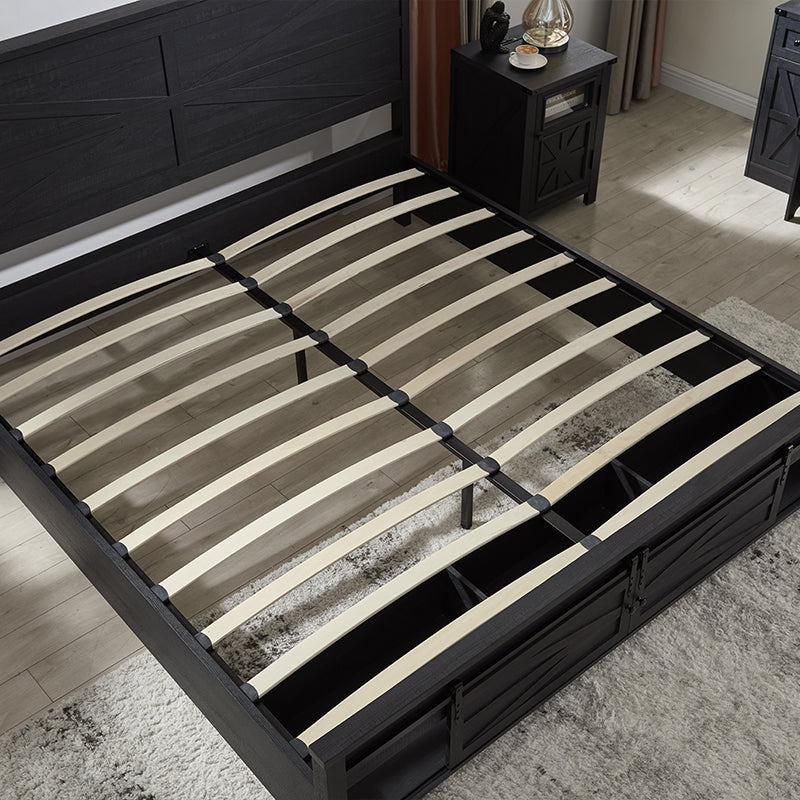 JXQTLINGMU Farmhouse Wood Bed Frame Full/Queen/King Size
