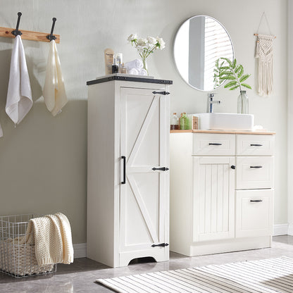 JXQTLINGMU Farmhouse Bathroom Floor Storage Cabinet with Barn Doors