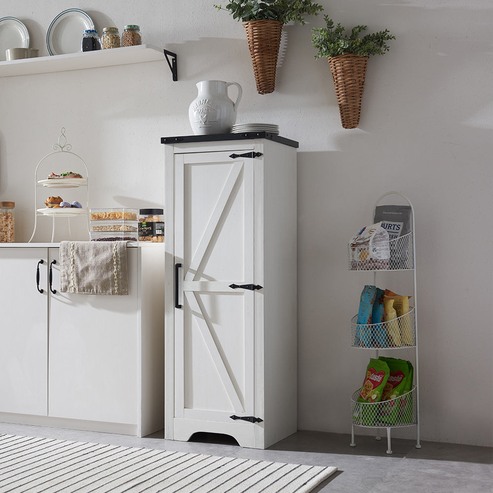 JXQTLINGMU Farmhouse Bathroom Floor Storage Cabinet with Barn Doors