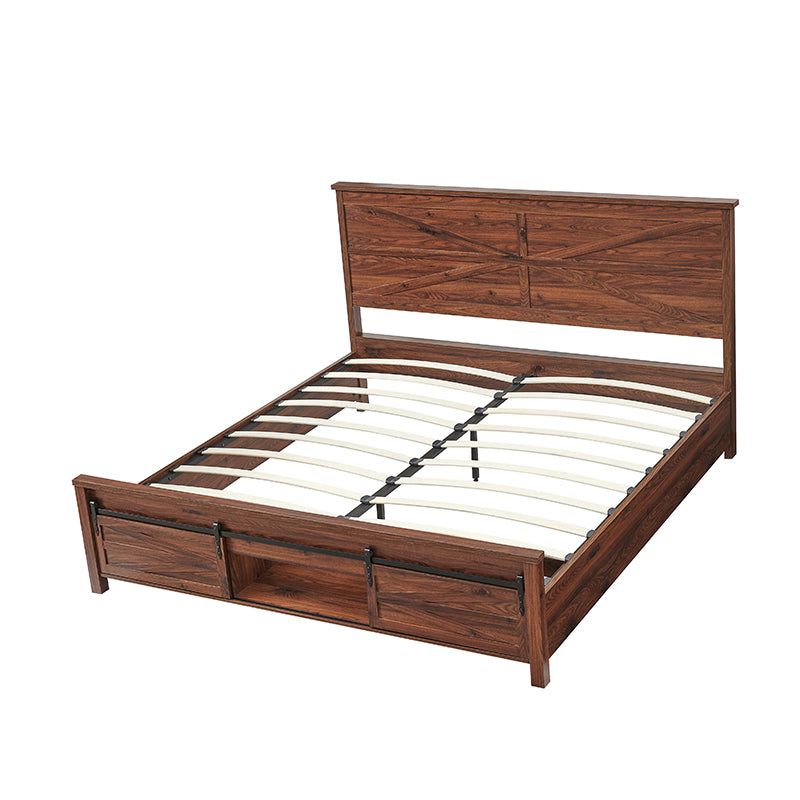 JXQTLINGMU Farmhouse Wood Bed Frame Full/Queen/King Size