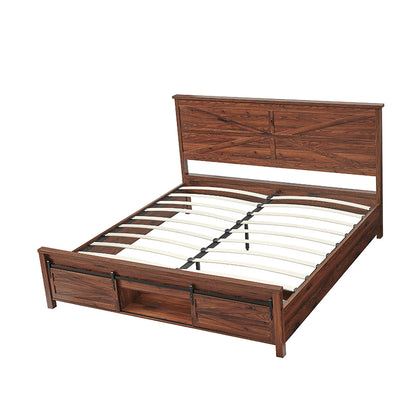 JXQTLINGMU Farmhouse Wood Bed Frame Full/Queen/King Size