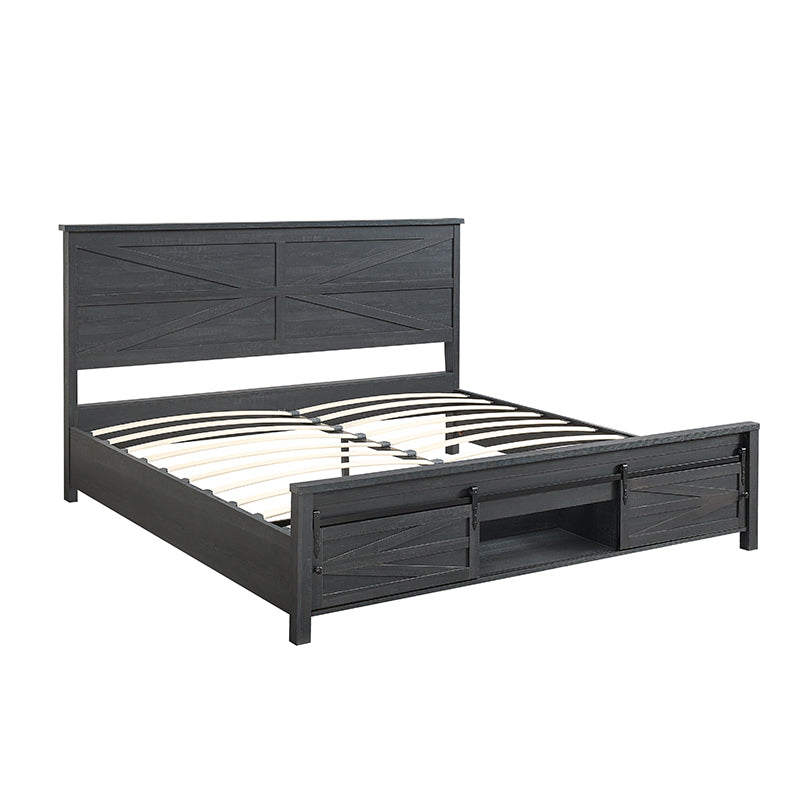 JXQTLINGMU Farmhouse Wood Bed Frame Full/Queen/King Size
