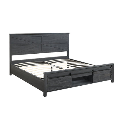 JXQTLINGMU Farmhouse Wood Bed Frame Full/Queen/King Size
