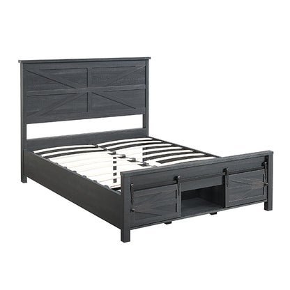 JXQTLINGMU Farmhouse Wood Bed Frame Full/Queen/King Size
