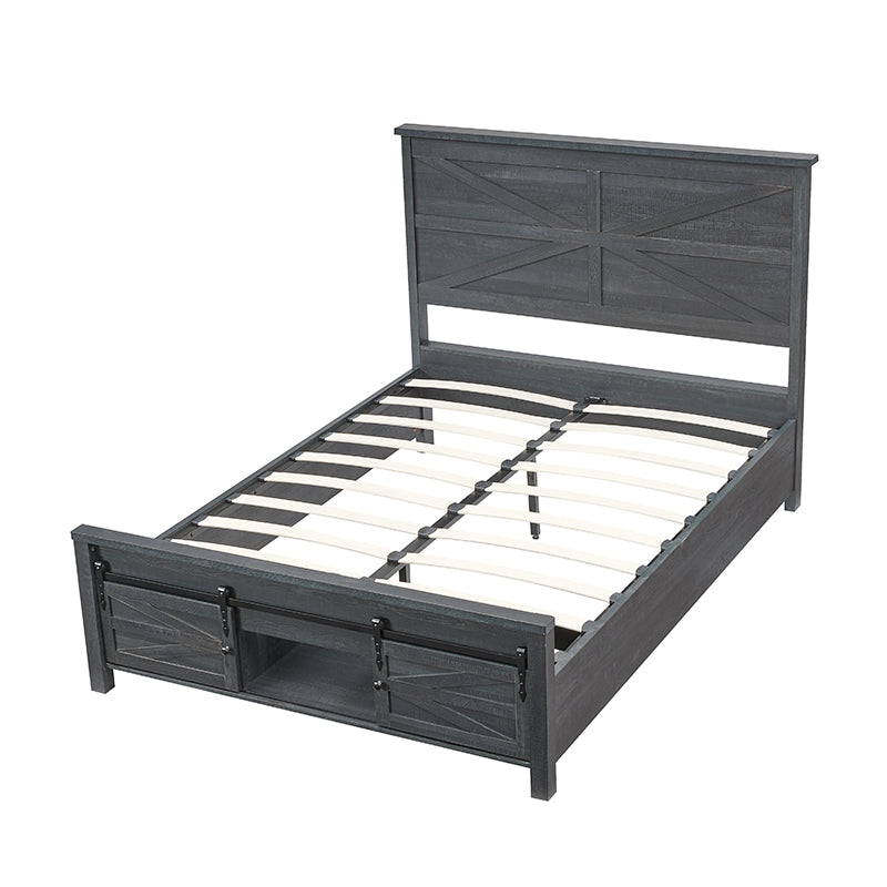 JXQTLINGMU Farmhouse Wood Bed Frame Full/Queen/King Size