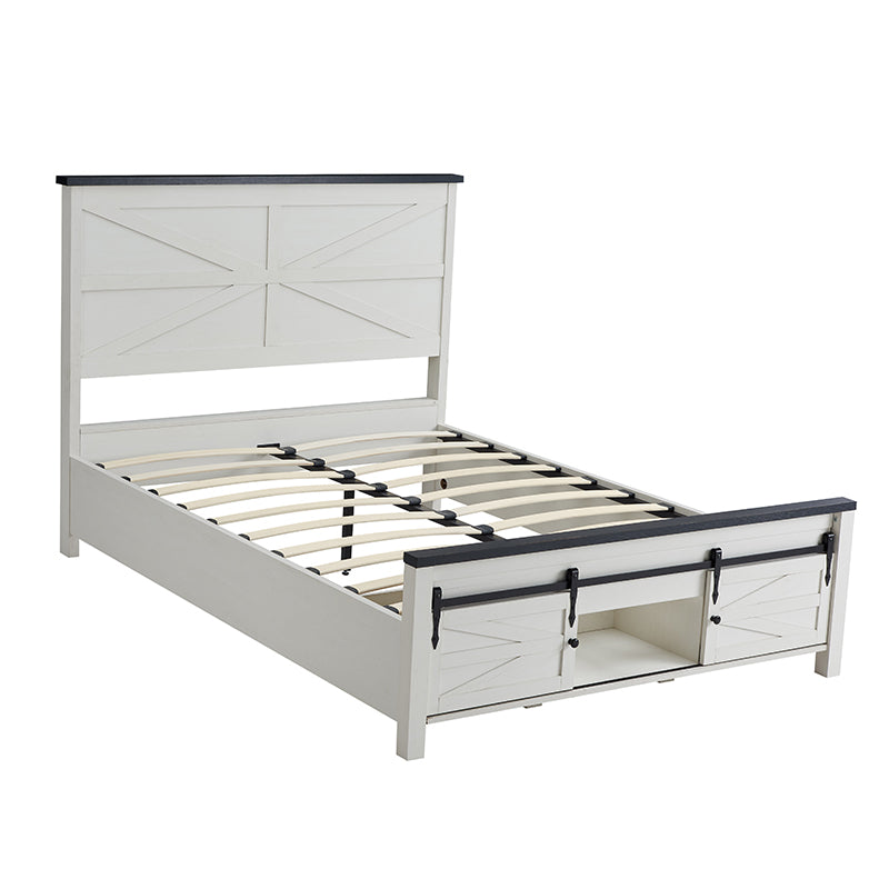 JXQTLINGMU Farmhouse Wood Bed Frame Full/Queen/King Size