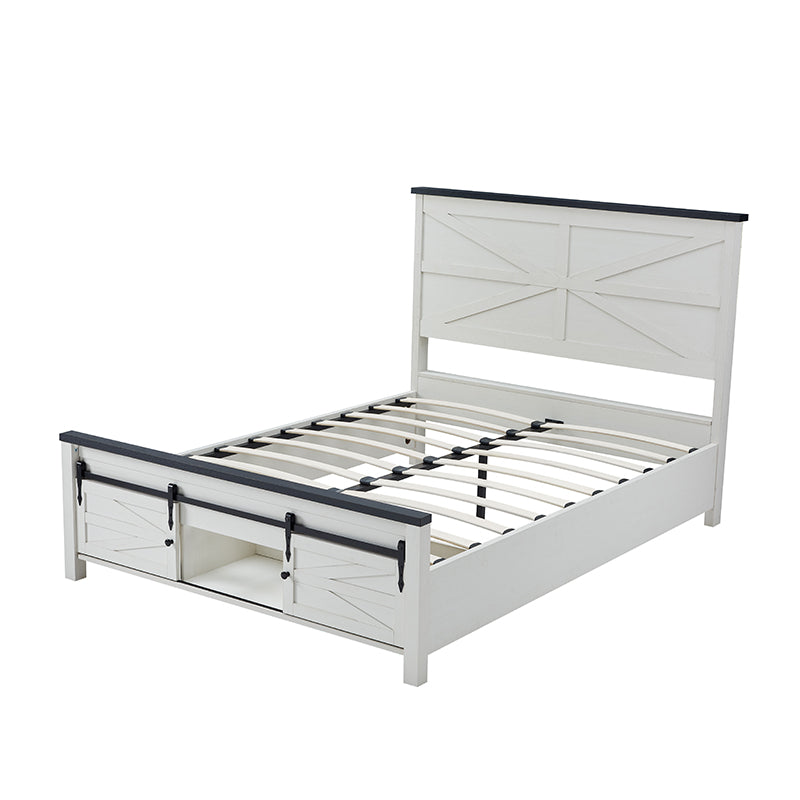JXQTLINGMU Farmhouse Wood Bed Frame Full/Queen/King Size