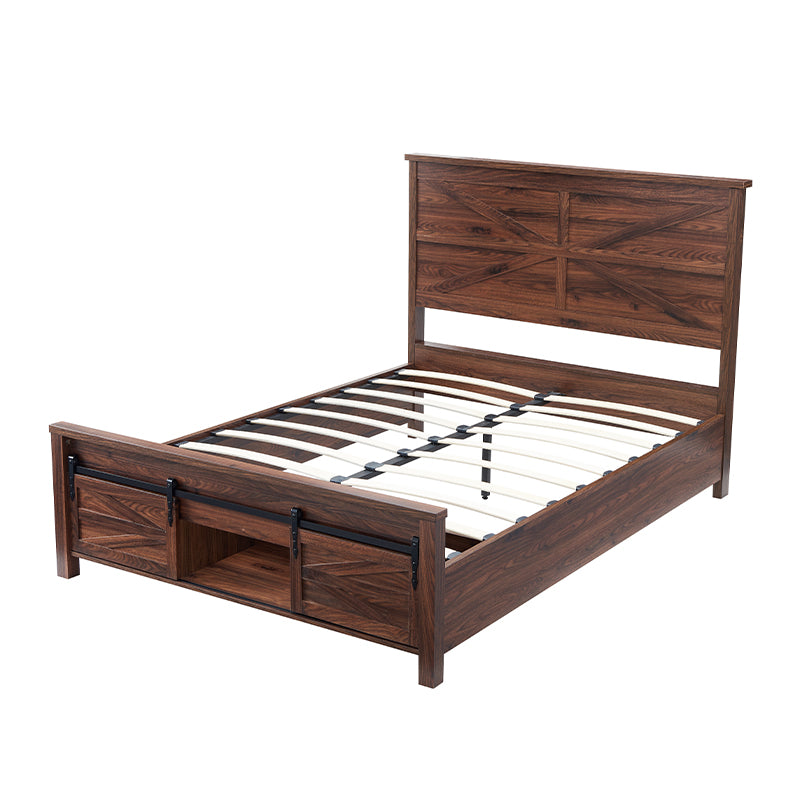 JXQTLINGMU Farmhouse Wood Bed Frame Full/Queen/King Size