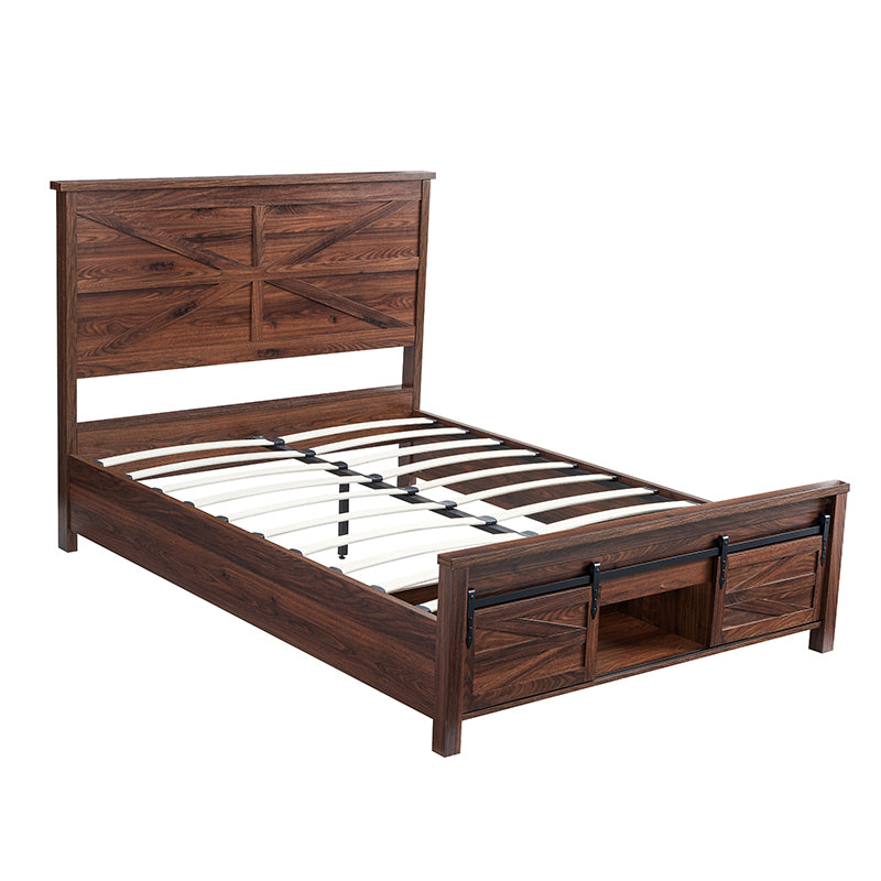 JXQTLINGMU Farmhouse Wood Bed Frame Full/Queen/King Size